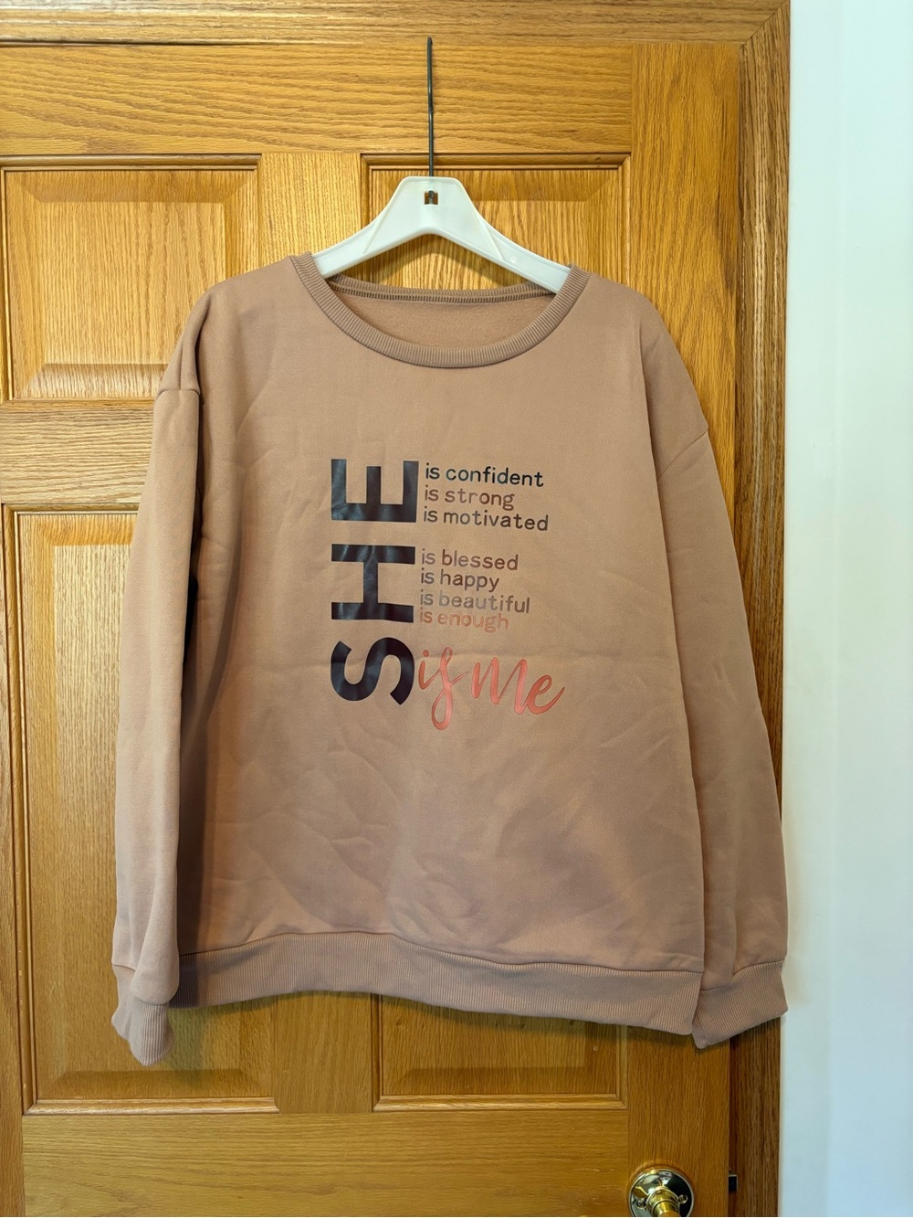 Women’s Crewneck Sweater - Dusty Rose with Graphic